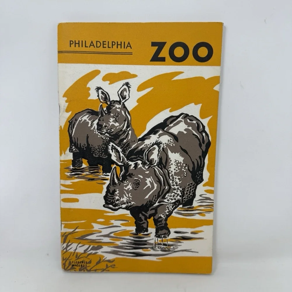 1953 Philadelphia Zoo Guide Book Map Roger Conant Vintage Zoological 9th Edition